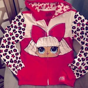 Brand new! Never worn! Super cute LOL surprise zip front sweatshirt.